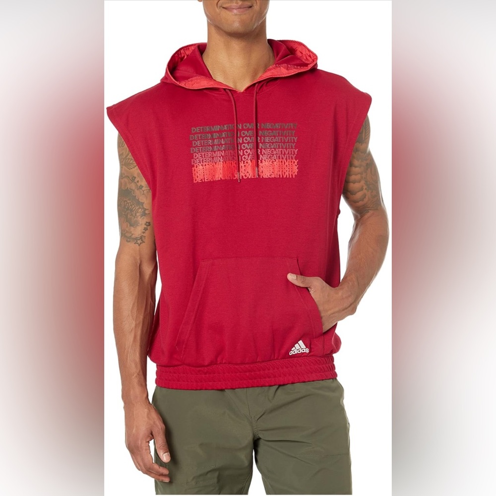 NWT adidas Men's Donovan Mitchell Team Victory Red Shortsleeve Hoodie Size XXL